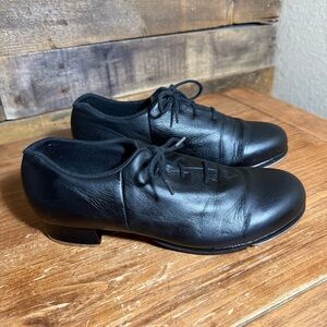 Bloch Kids Size 7M #2 Shockwave  Leather Tap Shoes Black Lace up. 6.5 US size.